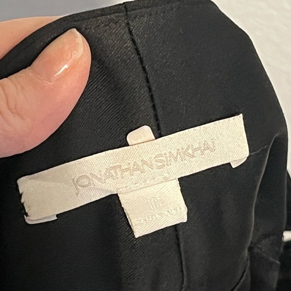 Jonathan Simkhai Ariah Front Split Hem Pants Black 8 - Picture 4 of 11